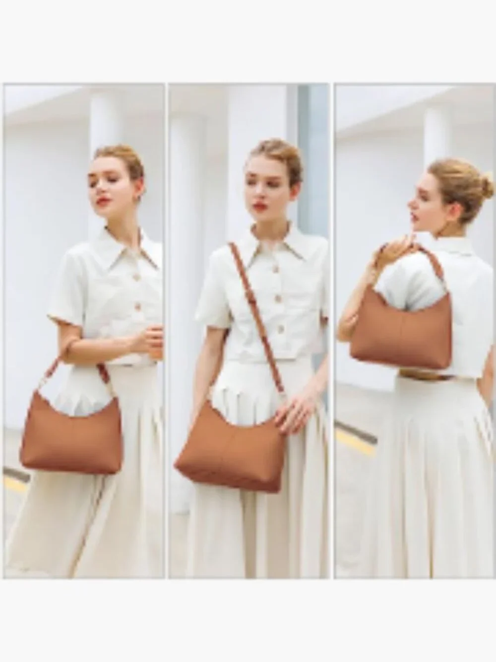 Women's PU Leather Small Shoulder Bag Crossbody Purse Work Travel Handbag